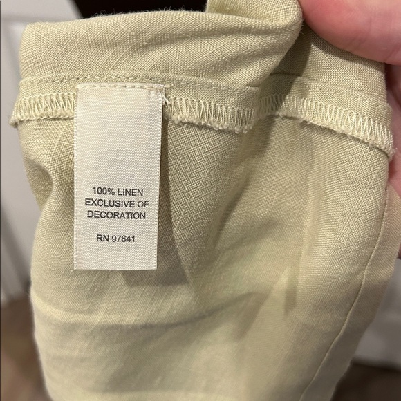 J. Jill Cream Lace Sequin Linen Beachy Lagenlook Trim Camisole Top Size XL - Picture 7 of 9